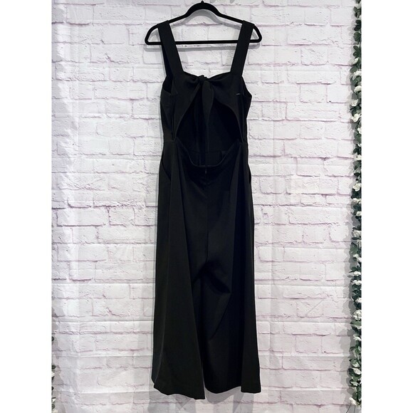 Madewell Womens Size 12 Apron Bow Back Jumpsuit Wide Leg Black Relaxed Fit - Picture 3 of 15